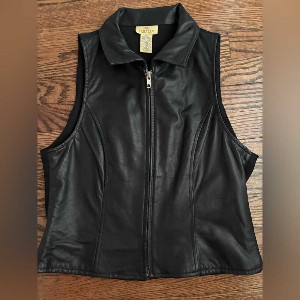 Women’s Limited America medium Black vintage Leather vest